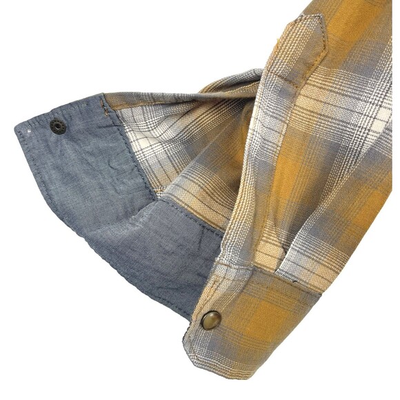 Wrangler Plaid Shirt Men’s 2XL Orange Gray Flap Pockets snap Lightweight Flannel - Picture 13 of 13